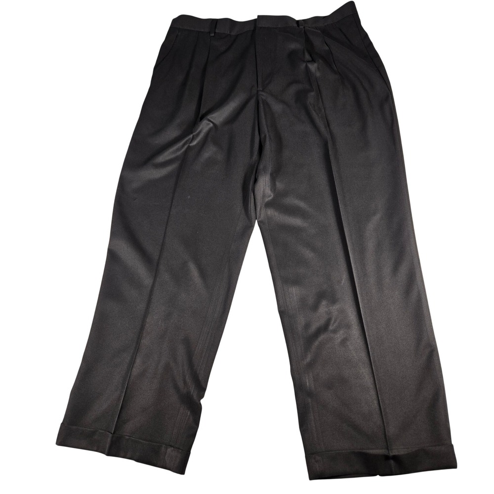 Greg Norman Mens Black Golf Pants‎ Performance Flat Front Shark Logo 40x30